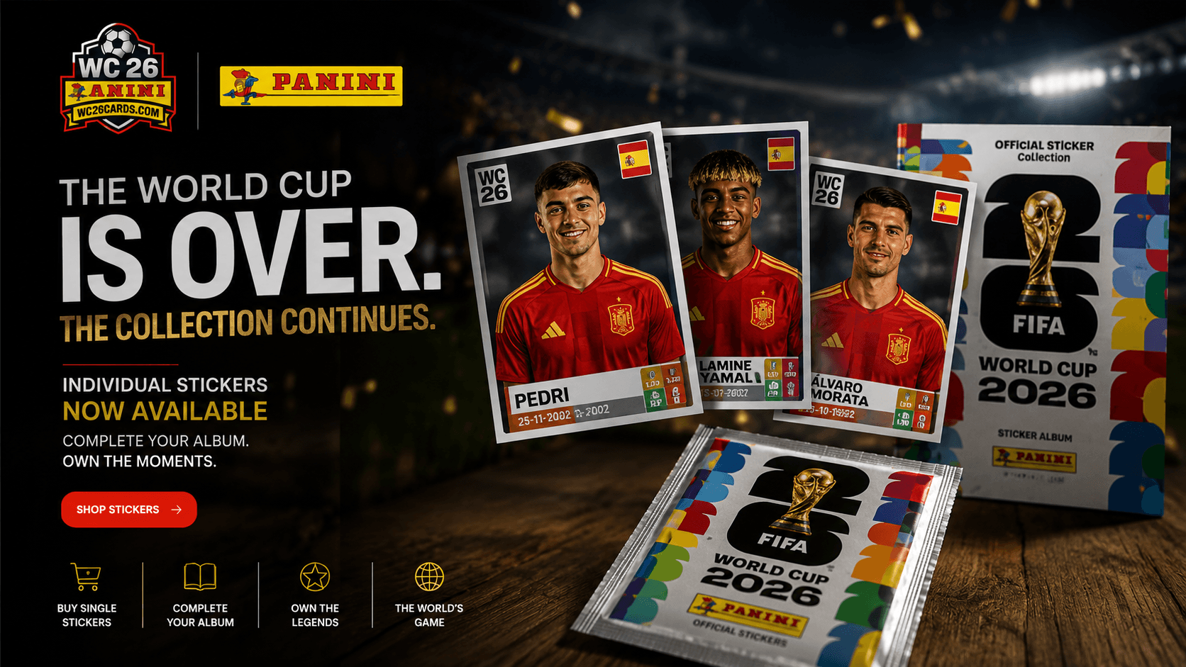 The World Cup is over — the collection continues. Own the moments with individual WC26 stickers.